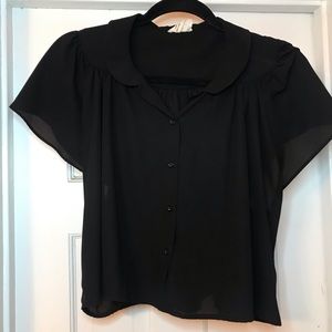 Black cropped colored blouse